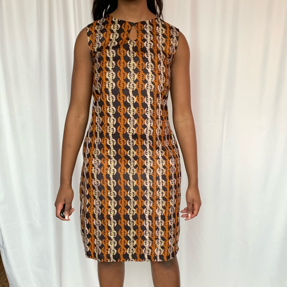 Brown African print Ankara dress.